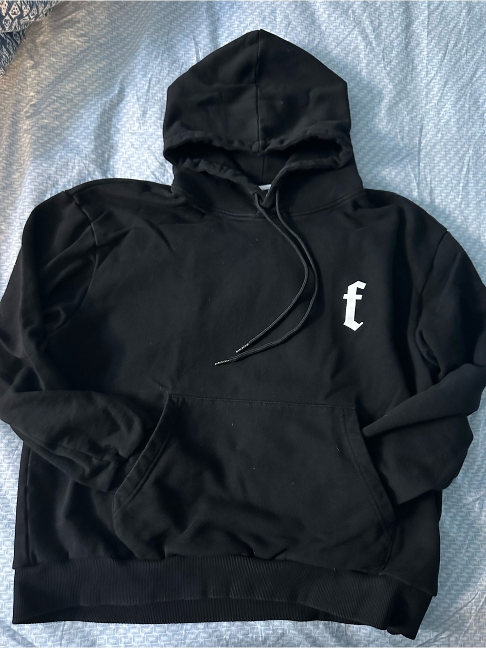Fleurish Black Pullover Hoodie with White 'f' Logo